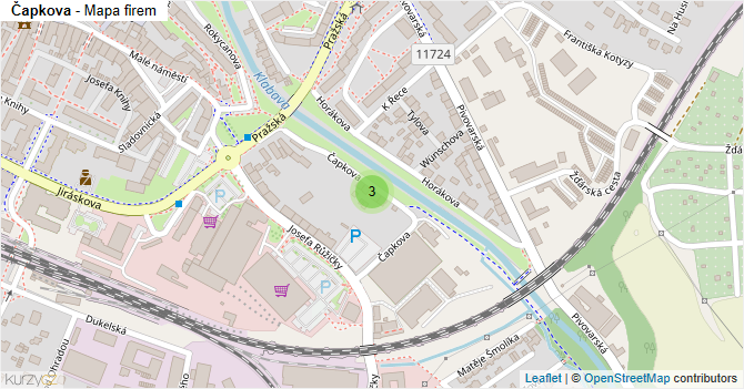 Čapkova - mapa firem