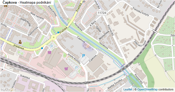 Čapkova - mapa podnikání