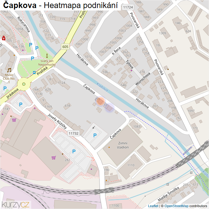 Mapa Čapkova - Firmy v ulici.
