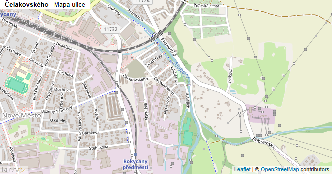 Čelakovského - mapa ulice