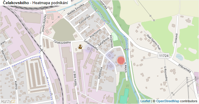 Čelakovského - mapa podnikání