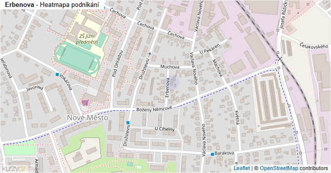 Erbenova - mapa podnikání