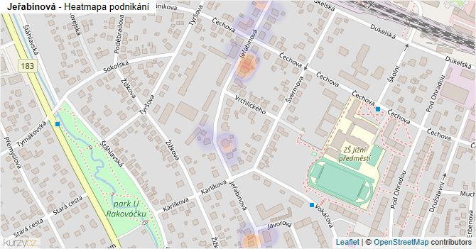 Jeřabinová - mapa podnikání