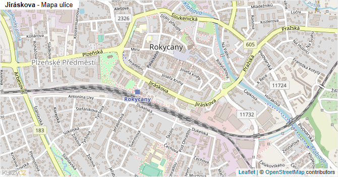 Jiráskova - mapa ulice