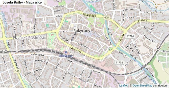 Josefa Knihy - mapa ulice
