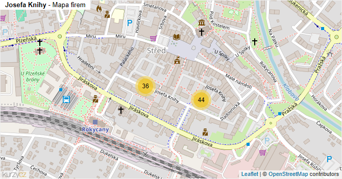 Josefa Knihy - mapa firem
