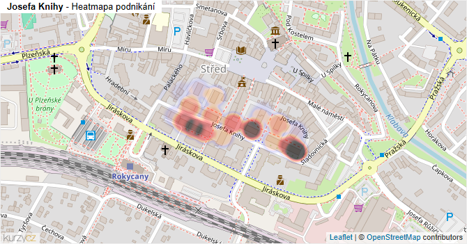 Josefa Knihy - mapa podnikání