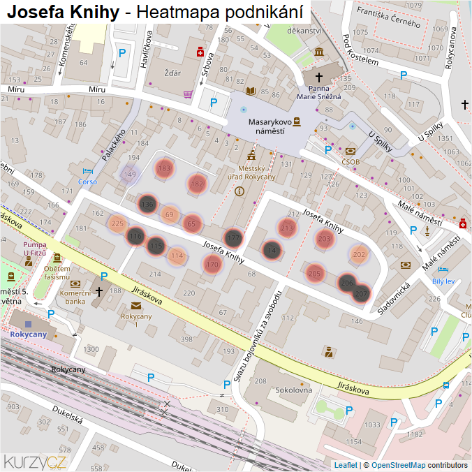 Mapa Josefa Knihy - Firmy v ulici.