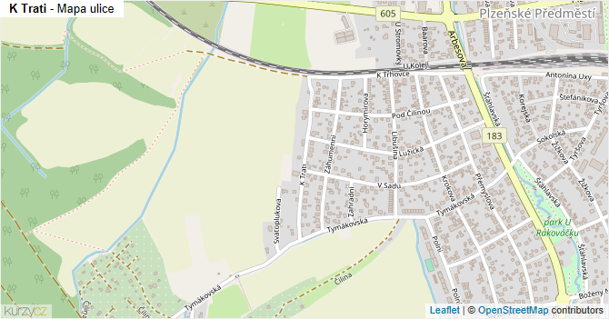 K Trati - mapa ulice
