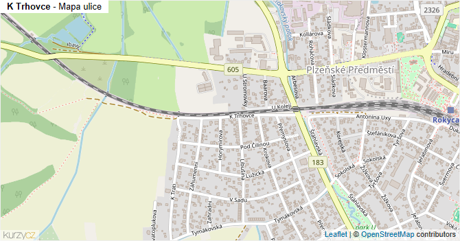 K Trhovce - mapa ulice