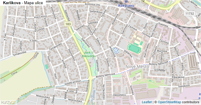 Karlíkova - mapa ulice