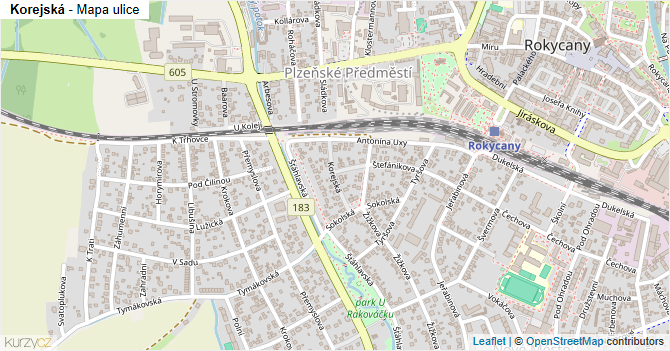 Korejská - mapa ulice