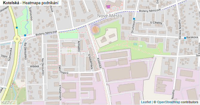 Kotelská - mapa podnikání