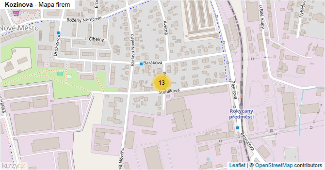 Kozinova - mapa firem