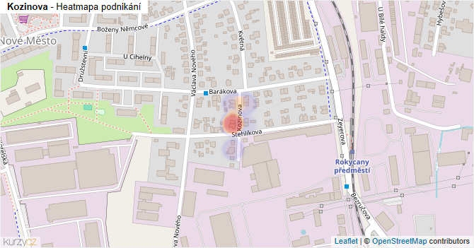 Kozinova - mapa podnikání