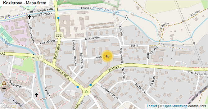 Kozlerova - mapa firem