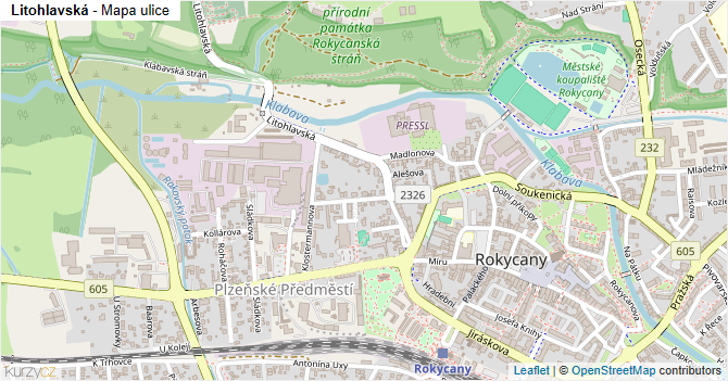 Litohlavská - mapa ulice