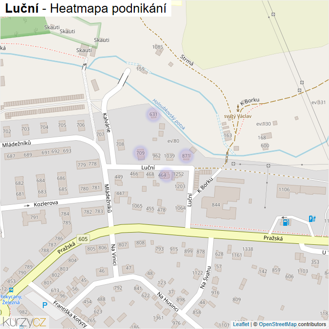 Mapa Luční - Firmy v ulici.