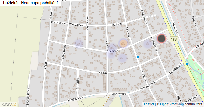 Lužická - mapa podnikání