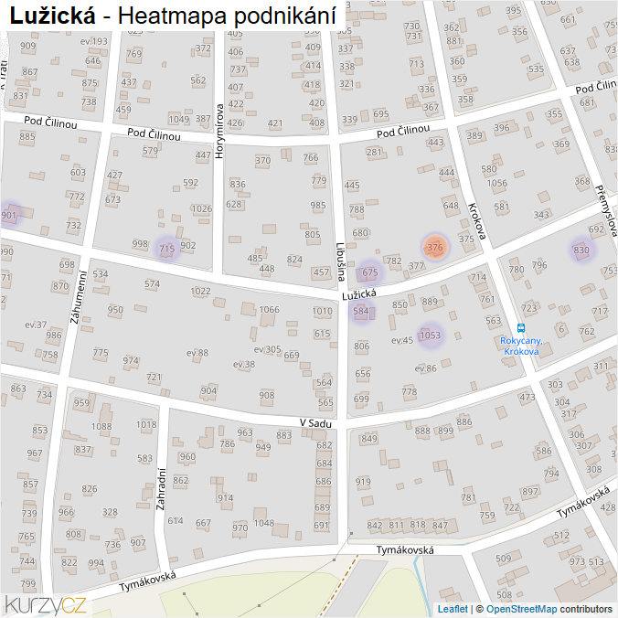 Mapa Lužická - Firmy v ulici.