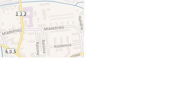 Mládežníků v obci Rokycany - mapa ulice