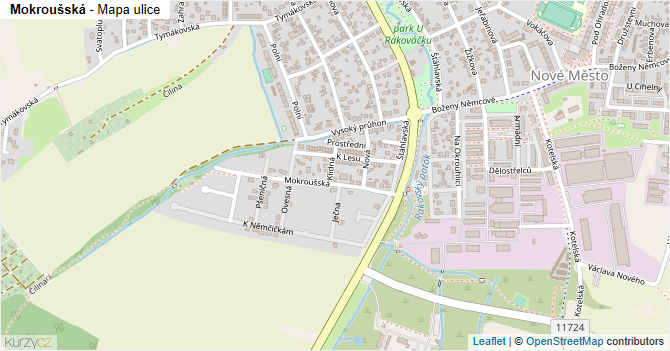 Mokroušská - mapa ulice