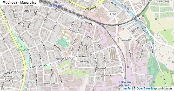 Muchova - mapa ulice
