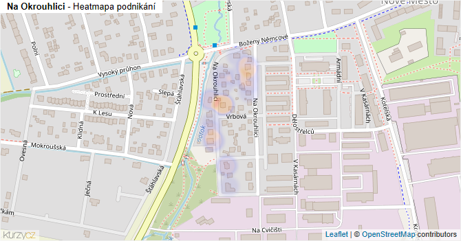 Na Okrouhlici - mapa podnikání