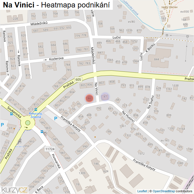 Mapa Na Vinici - Firmy v ulici.