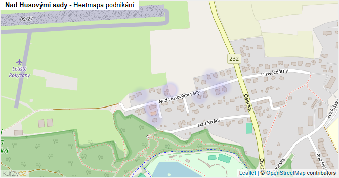 Nad Husovými sady - mapa podnikání