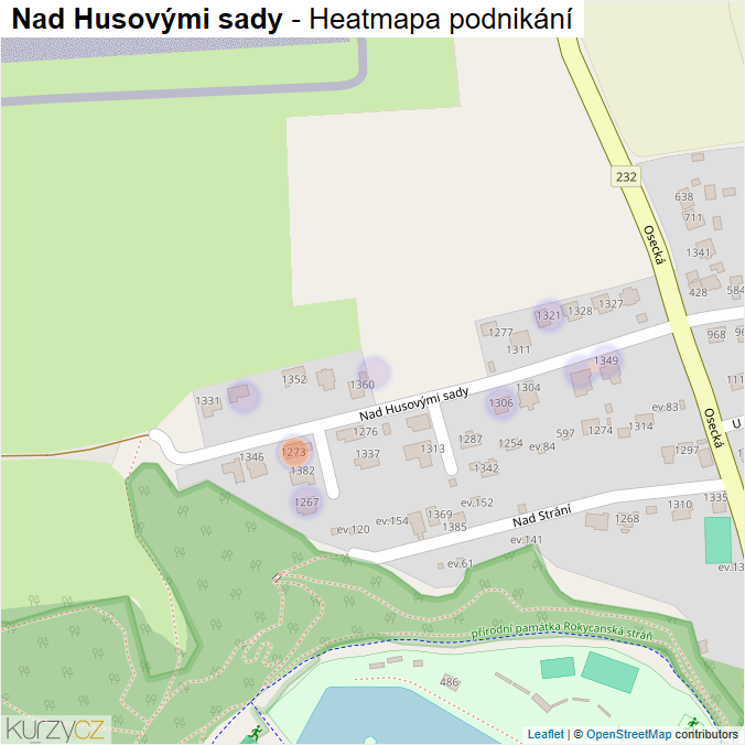Mapa Nad Husovými sady - Firmy v ulici.