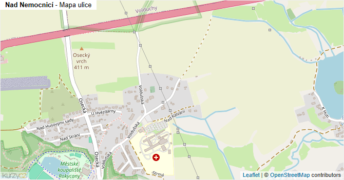 Nad Nemocnicí - mapa ulice