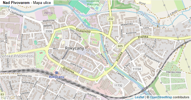 Nad Pivovarem - mapa ulice