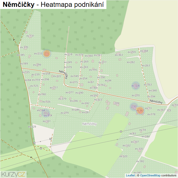 Mapa Němčičky - Firmy v ulici.