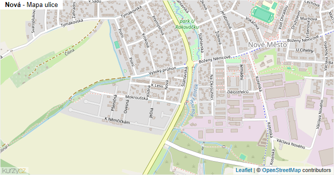 Nová - mapa ulice