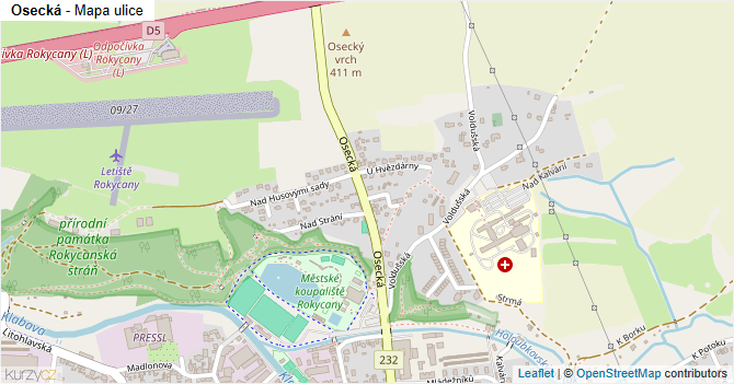 Osecká - mapa ulice