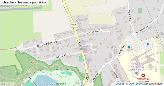 Osecká - mapa podnikání
