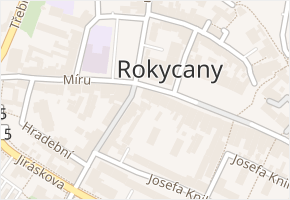 Palackého v obci Rokycany - mapa ulice