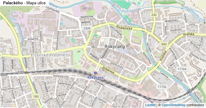 Palackého - mapa ulice