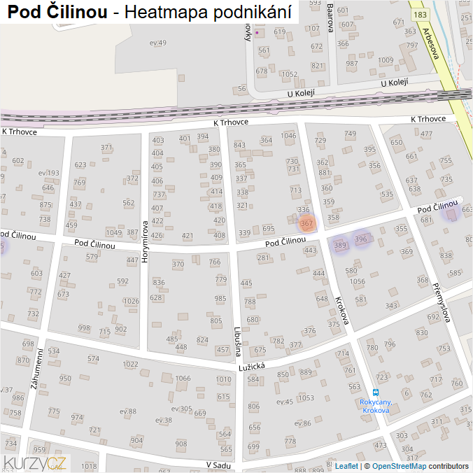 Mapa Pod Čilinou - Firmy v ulici.