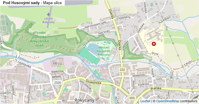 Pod Husovými sady - mapa ulice