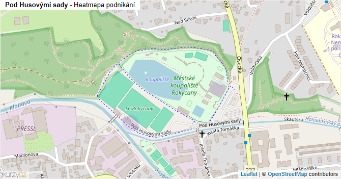 Pod Husovými sady - mapa podnikání