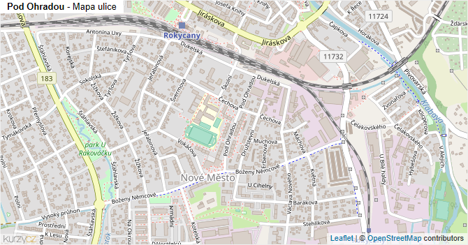 Pod Ohradou - mapa ulice