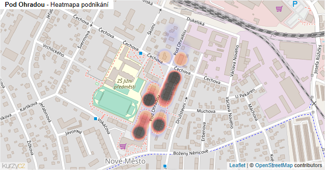 Pod Ohradou - mapa podnikání