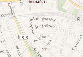 Poděbradova v obci Rokycany - mapa ulice