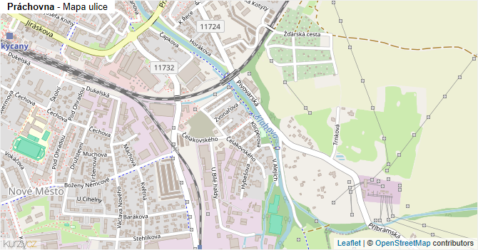 Práchovna - mapa ulice