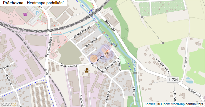 Práchovna - mapa podnikání