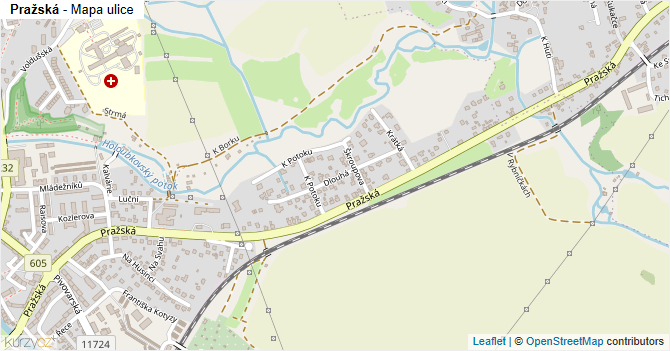 Pražská - mapa ulice