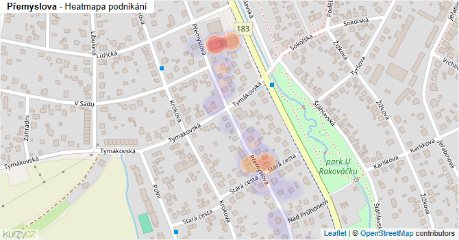 Přemyslova - mapa podnikání