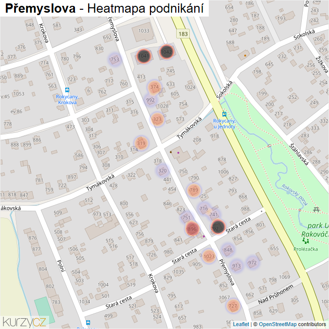 Mapa Přemyslova - Firmy v ulici.